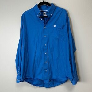 Cinch medium colbalt blue button down western rodeo shirt